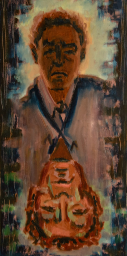 "Giacometti and His Reflection."    24"x12"  1988