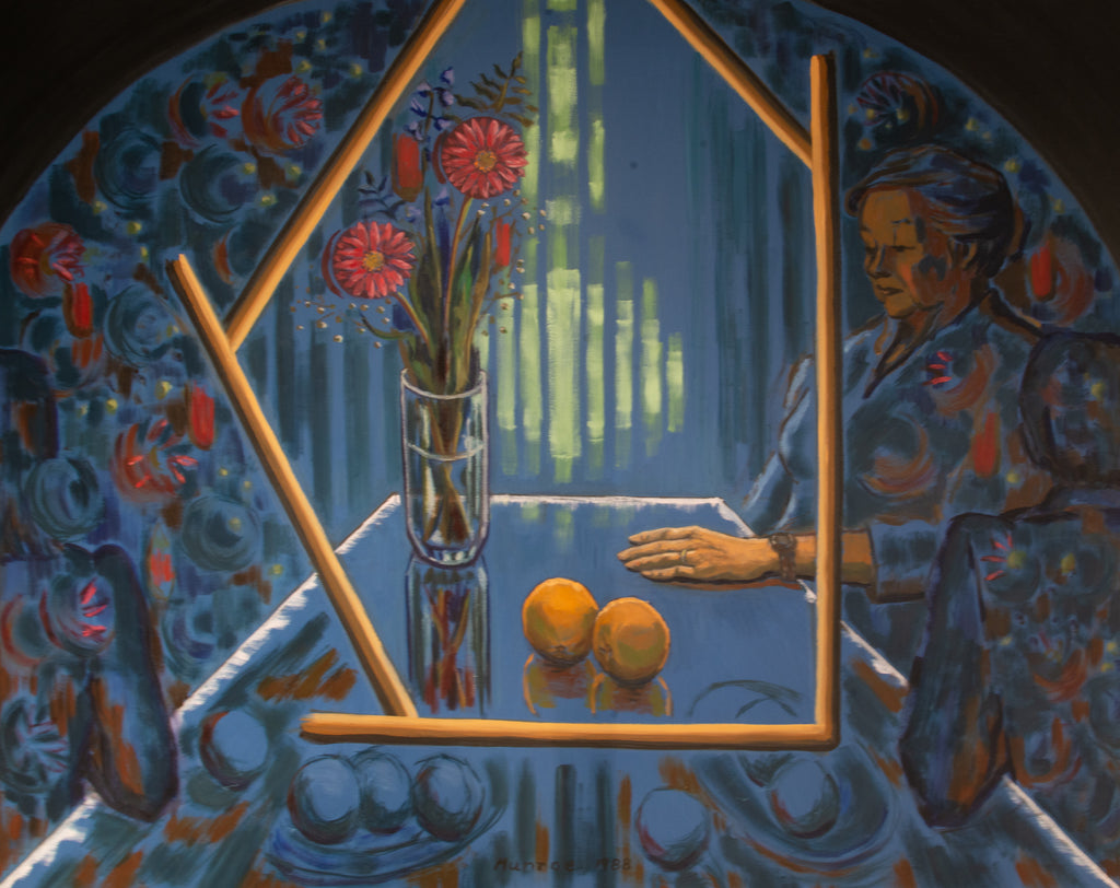 "Light, Perspective, Reflections, Colour in Camaieu and People."    48"x50"  1988