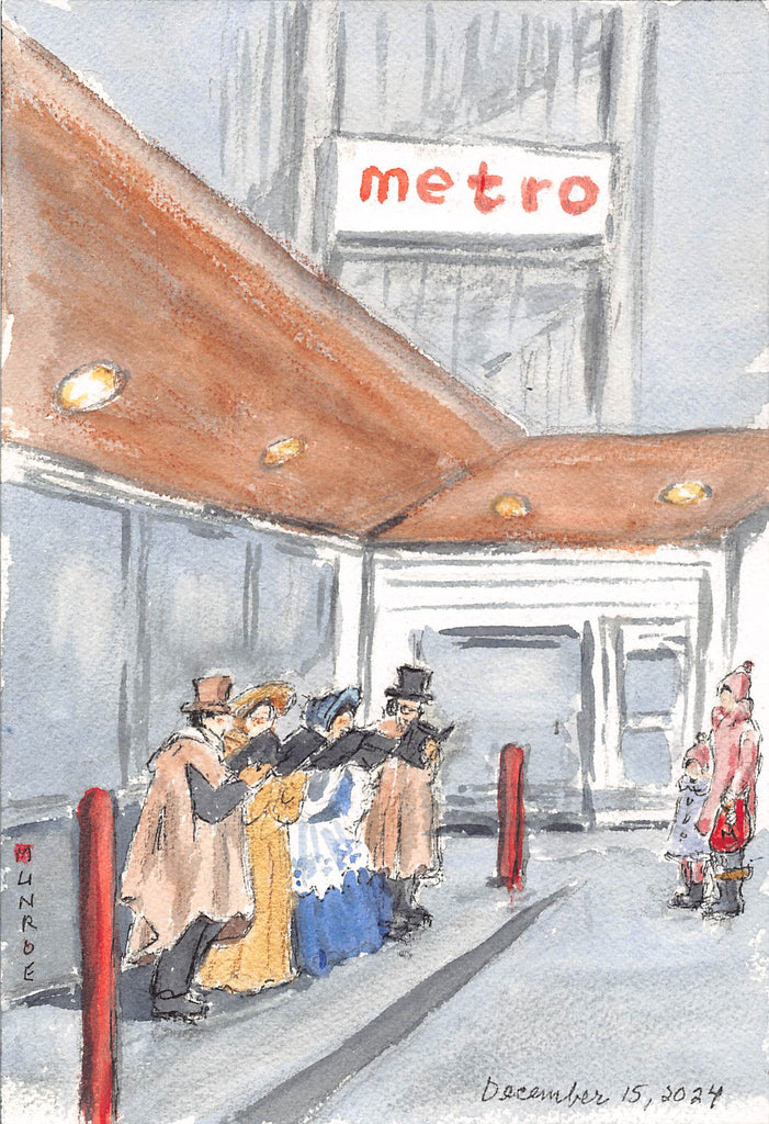 Metro Carolers 10"x7" Watercolour on Paper