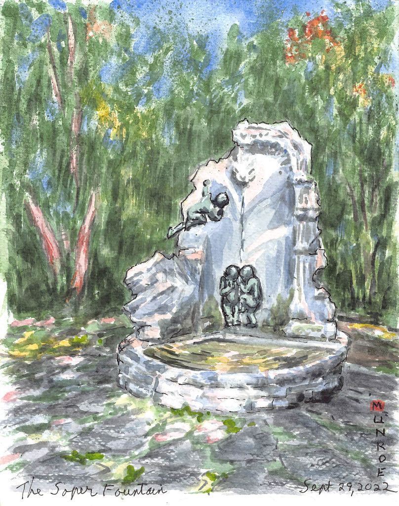 Soper Fountain 10"x7" Watercolour on Paper