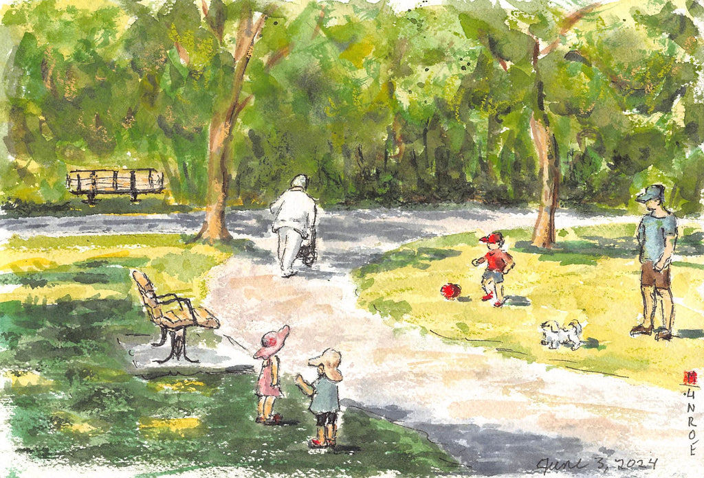 Activity at New Edinburg Park   7"x10"   Watercolour on Paper