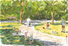 Activity at New Edinburg Park   7"x10"   Watercolour on Paper