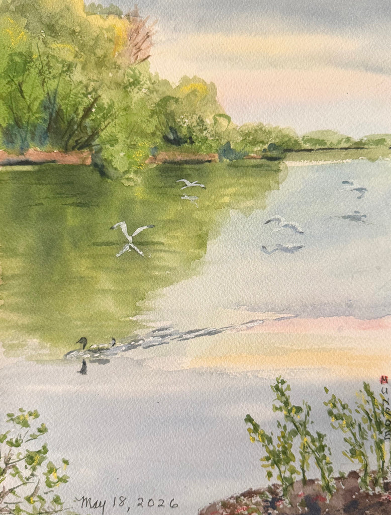 This Morning by the River  10"x8" Watercolour on Paper