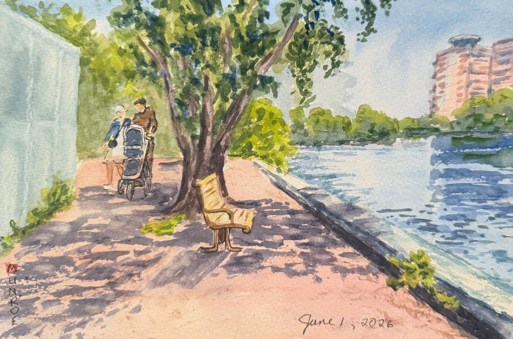 A Sunny and Fresh Morning in June  7"x10" Watercolour on Paper