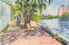 A Sunny and Fresh Morning in June  7"x10" Watercolour on Paper