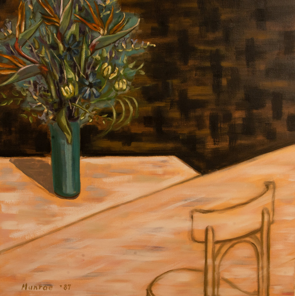 "Geometry of Transparent Chair; Table, Vase and Flowers."    25"x25"   1987