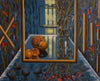 "Glass Pitcher, Fruit and Flowers in and out of Frames and Colour."  30"x36"  1988
