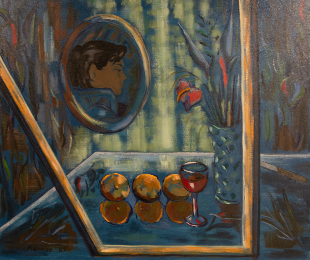 "In and out of Frames, Profile Portrait, Fruit and Reflections."   30"x36"  1988