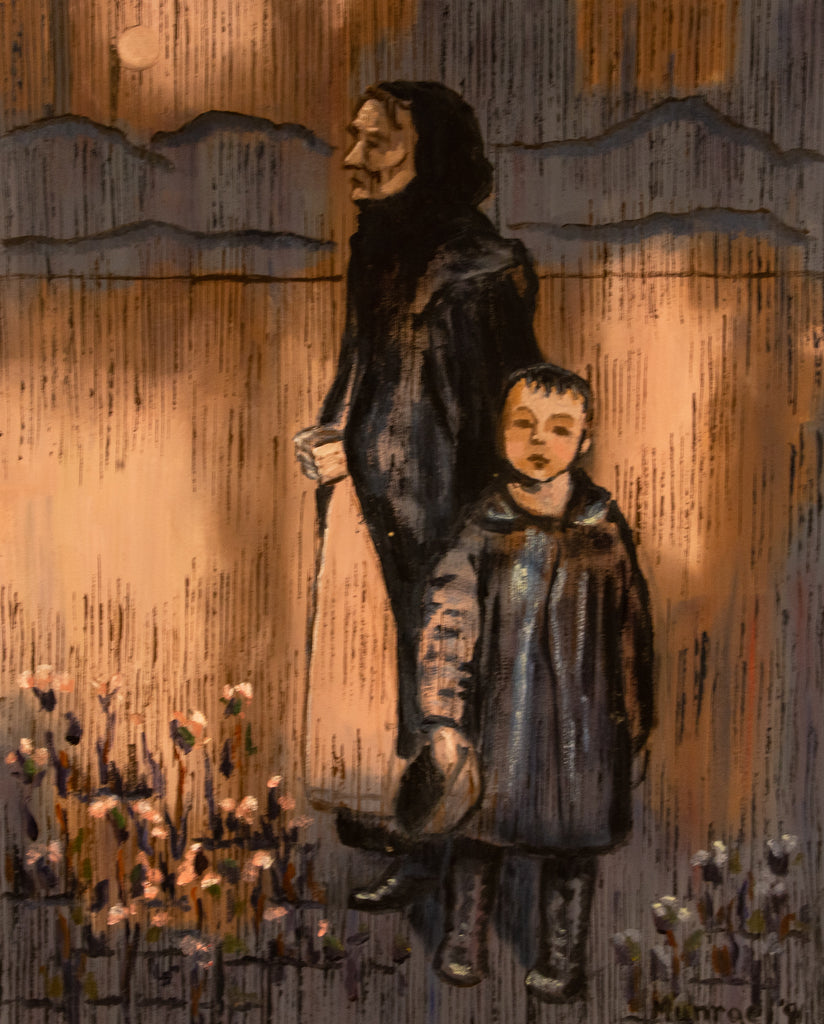 "Grandmother, Boy and Flowers." 30"x24"  1989