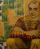 "Man's Face in Rectangles; Strong Gaze and Folded Arms."    34"x30"  1988