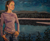 "Young Woman Remembering; A Certain Lake and a Crescent Moon."    24"x30"  2007