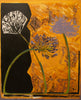 "Moving Agapanthus; Flowers in Colour, in Sketch, in reality on an Abstract Ground".    28" x 24"  1987