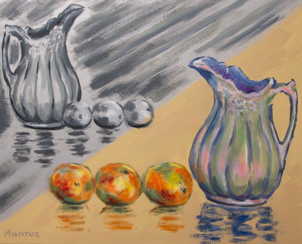 "Pitcher and Oranges in Colour and in Camaieu."    16"x20"  2018