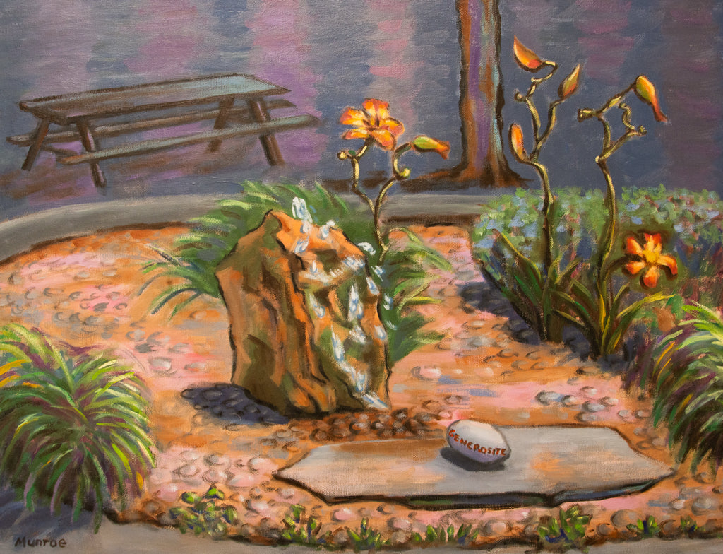 "The Fountain and the Generosity Rock at the Champlain Residence."    22"x28"  2013