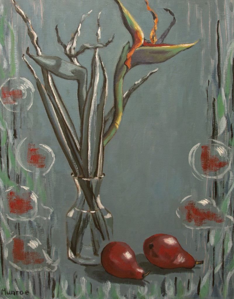"Birds of Paradise; Pears in Colour and in Sketch."    30"x24"  1987