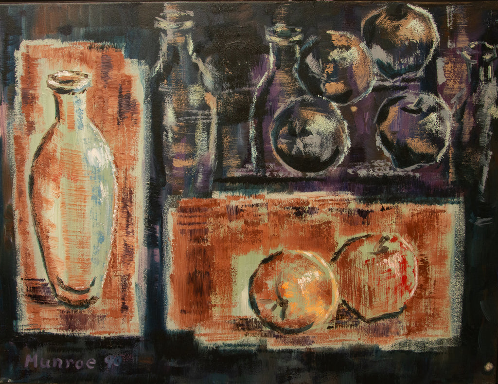 "Vase and Fruit; In Warm Colours and in Cool Colours."    18"x24"  1987