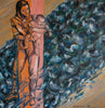 "Pink Column; Mother and Child, Beginnings of Life, Water Flowing in Background."     40"x40"  1990