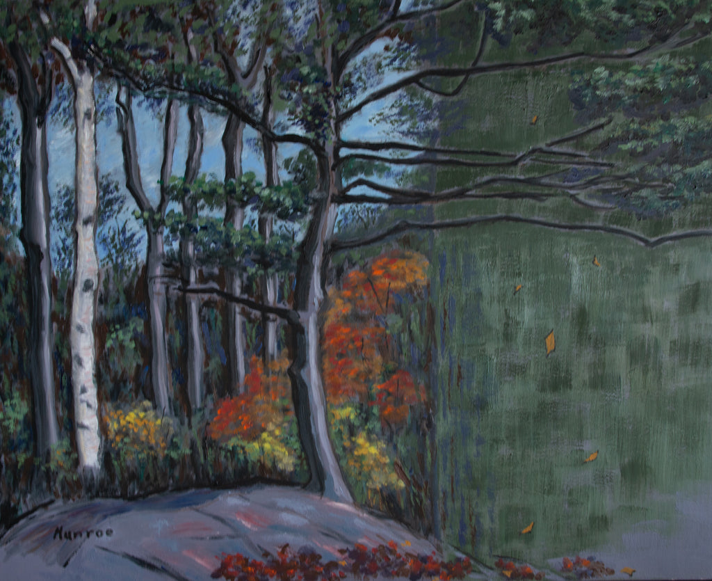 "Woods in the Fall 2/3 and 1/3 Silence and Leaves Falling."    32"x40"  1997