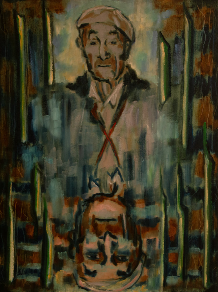 "Artist in Beret Reflection."   24"x18"  1988